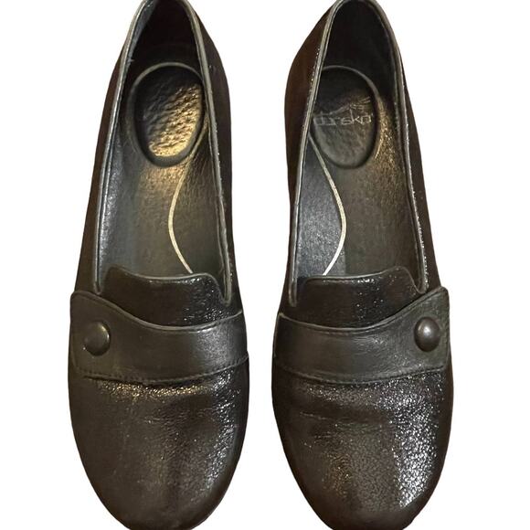Dansko Olena Size 39 EU Comfort Shoes Clogs Black Shimmer Metallic Womens 8.5 9 - Picture 5 of 9